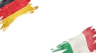 Beyaz Arkaplanda Almanya ve İtalya Bayrakları